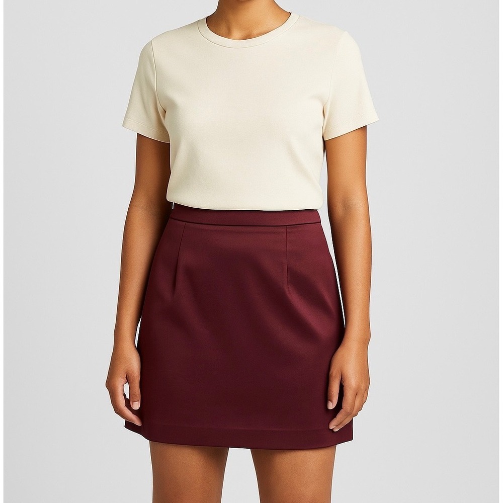 Target A New Day Burgundy Satchel Mini Skirt‎ SZ 16 A-Line Career Recycled Blend